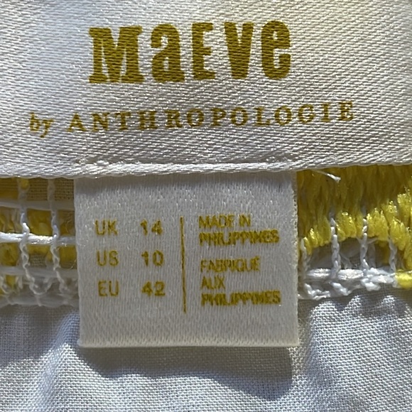 NWOT Anthropology Mauve Yellow Lace Mini Summer Dress size 10 - Picture 5 of 8